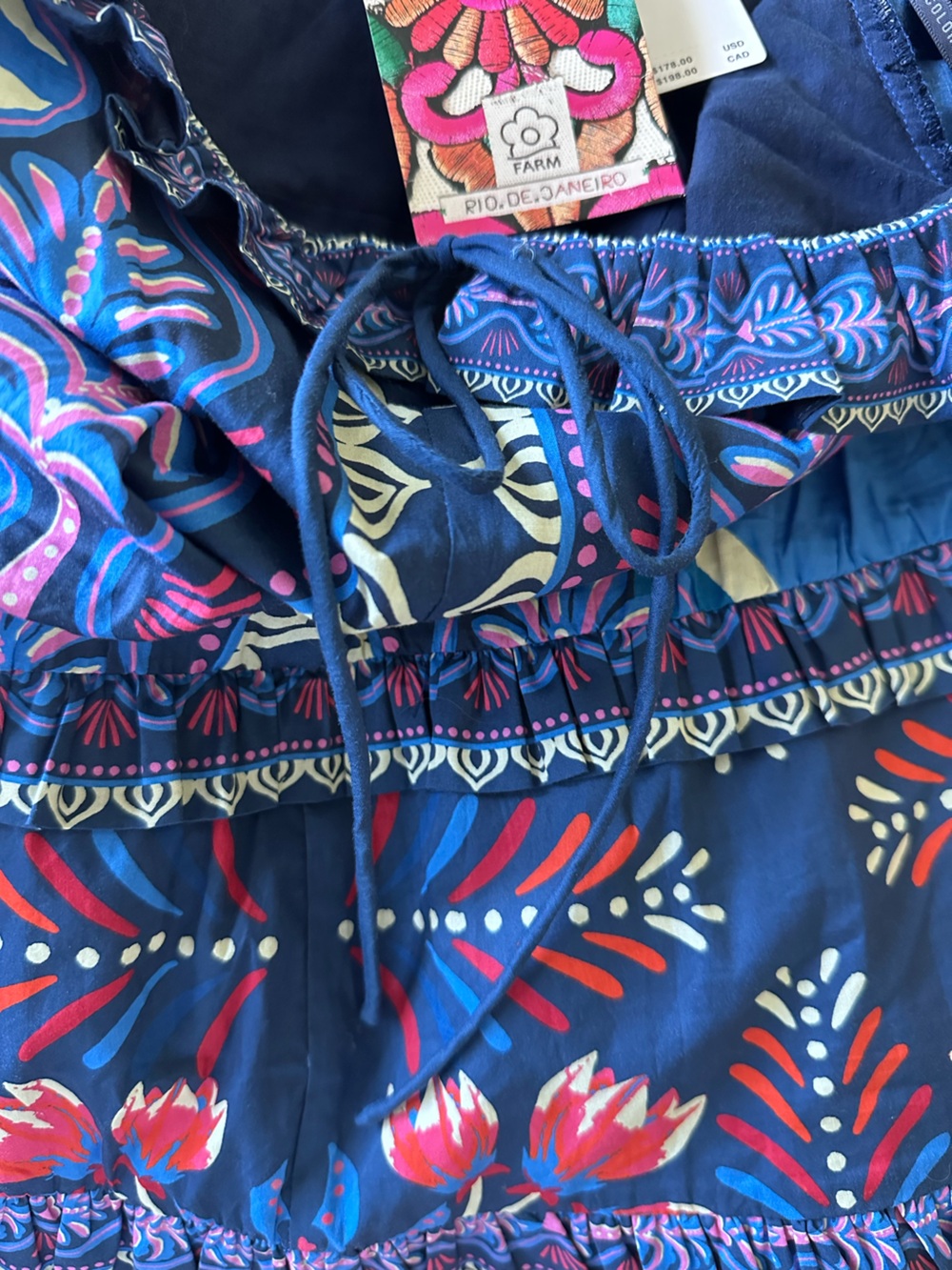 Farm Rio Navy Floral Smocked Romper - Picture 5 of 5